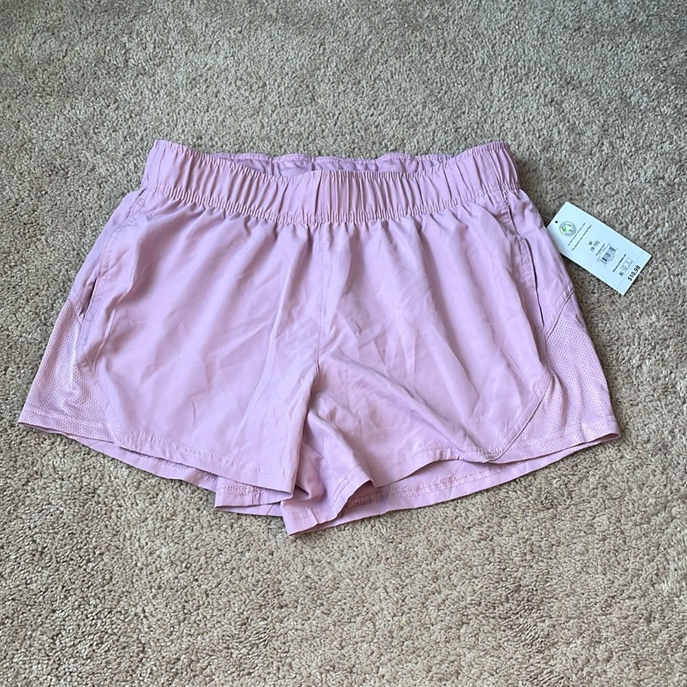 NWT Athletic work light pink/purple shorts size M